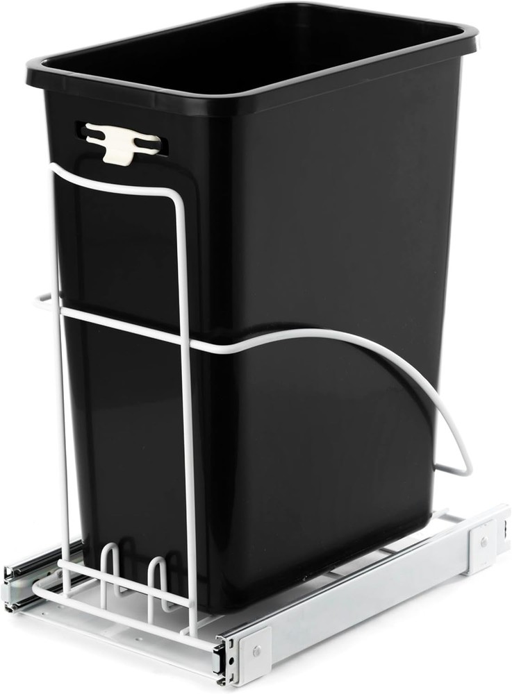Home Zone Kitchen 29L Single Pullout Sliding Trash Can Under The Counter Bin