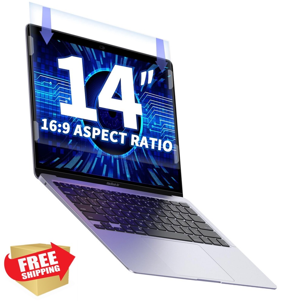 Halloive 14" Laptop Anti Blue Light Screen Filter Removable Glare Blocking