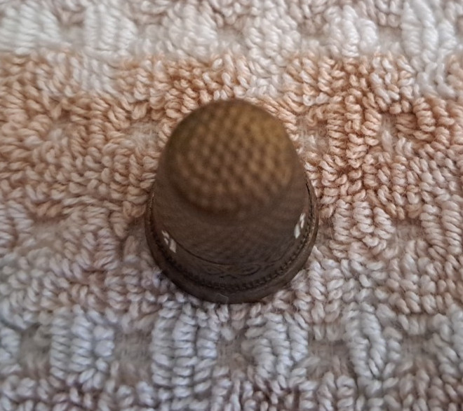 Antique TOLEDO Brass Sewing Thimble Spain
