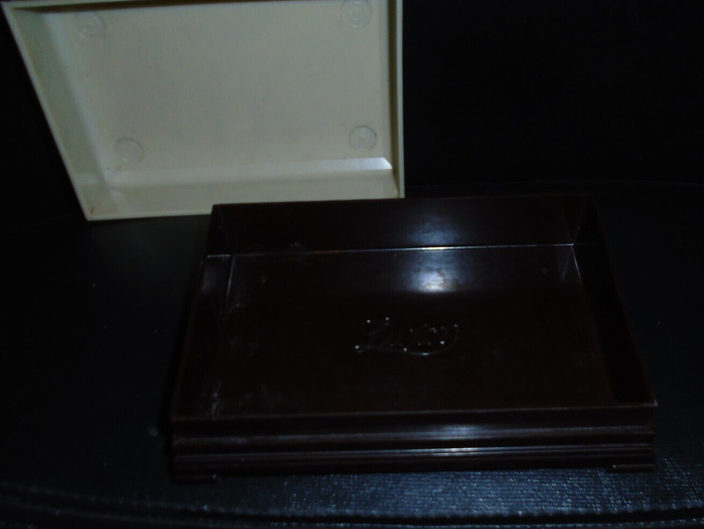 VINTAGE LUXOR PLASTIC CELLULOID VANITY/TRINKET BOX RECTANGULAR
