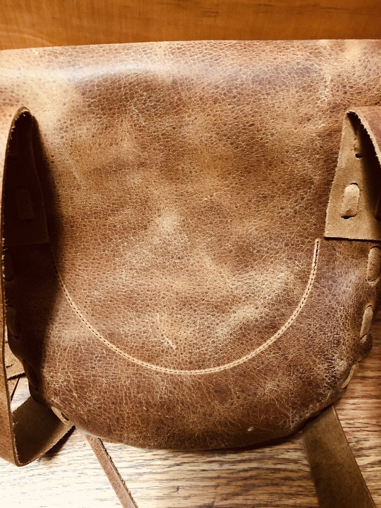 Handcrafted brown Leather Bag, muzzleloading hunting possible bag,black powder