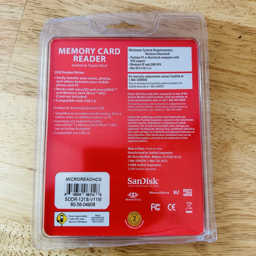 SanDisk MobileMate Micro Memory Card Reader(Verizon Wireless)FREE 1ST CLASS SHIP