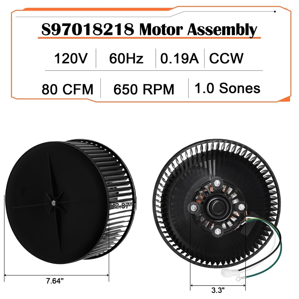 QTRN110L, QTRN110 Fan Motor Replacement, S97018218, 97018218, S97020048, 9702...