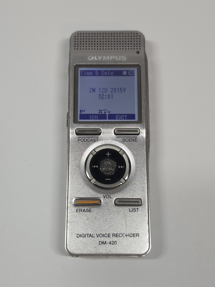 Olympus Digital Voice Recorder DM-420 Silver Tested