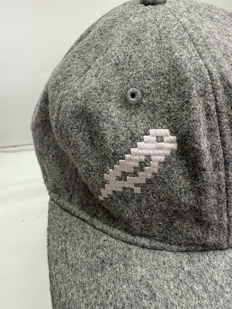 Bitbird Wool Blend Embroidered Logo Hat Cap Adjustable Gray White Band Rare