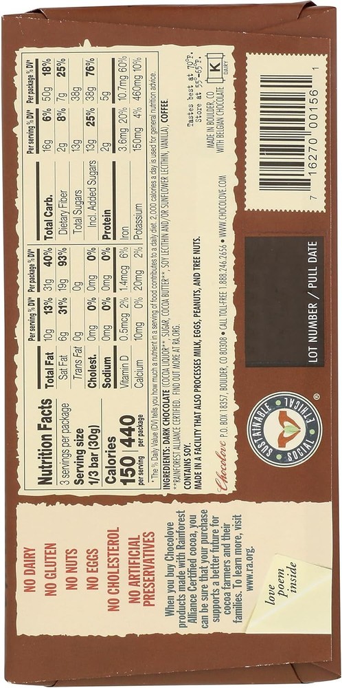 - Dark Chocolate Bar Coffee Crunch -.