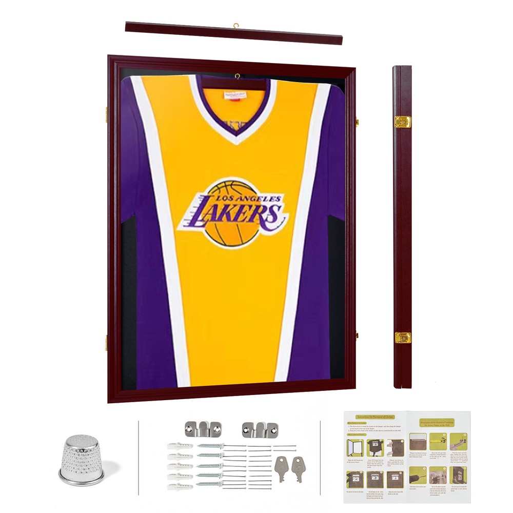 Jersey Display Frame Case Large Shadow Box Wall Mount with UV Protection Acrylic