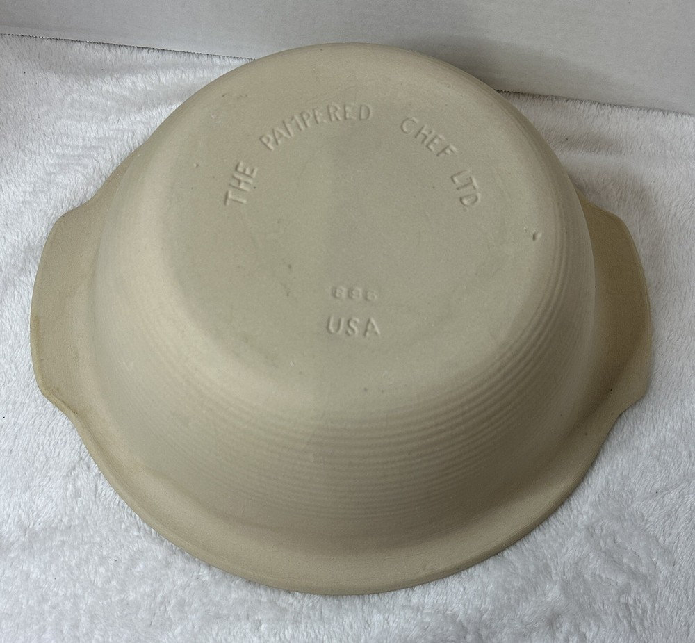 Pampered Chef Stoneware Baking Bowl 13” Made In USA #896