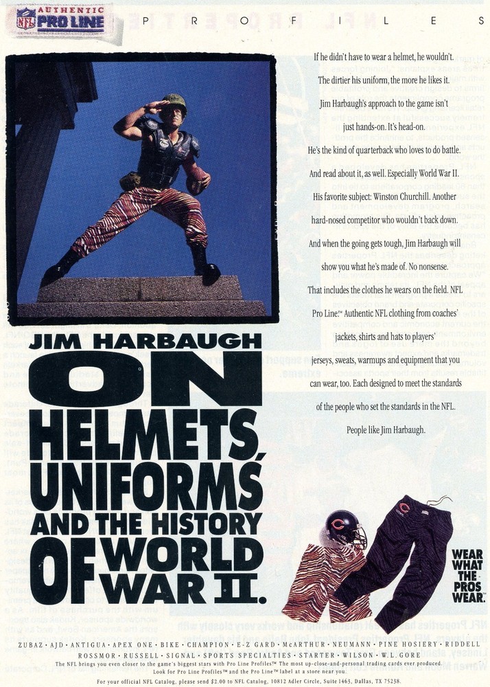 BEARS JIM HARBAUGH PRO LINE ORIGINAL PRINT AD