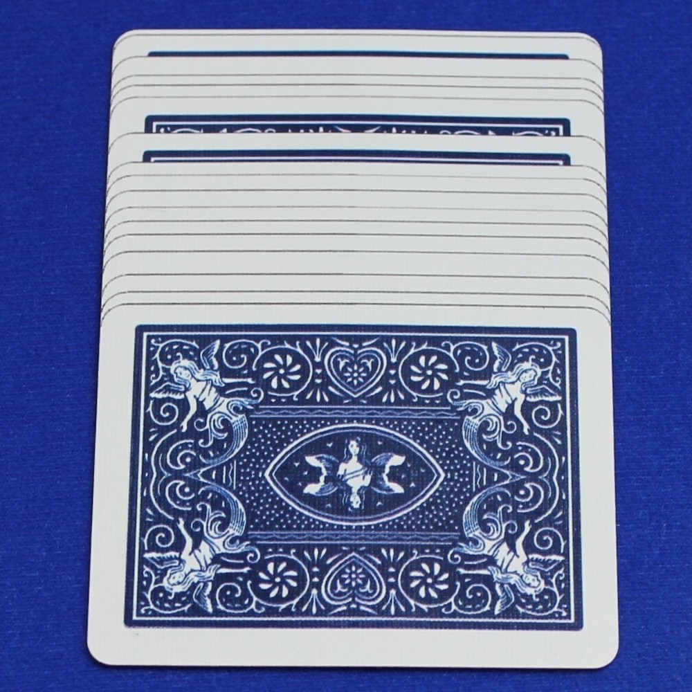 Overlapping Blue Back Maiden #2, Bicycle Printed Gaff Card, Red