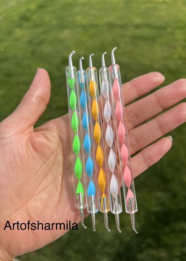 Curved dotting tools for dot mandalas set of 5 dotting tools, bent dotting tools
