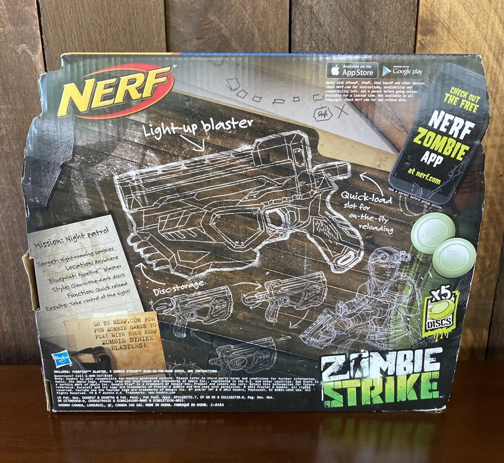 NERF ZOMBIE STRIKE Fuse Fire / 2013 Hasbro GLOW IN THE DARK