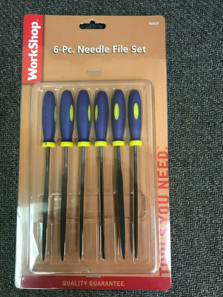 6pc 6" Coarse Cut Needle File Set Plastic Handle - Workshop - new