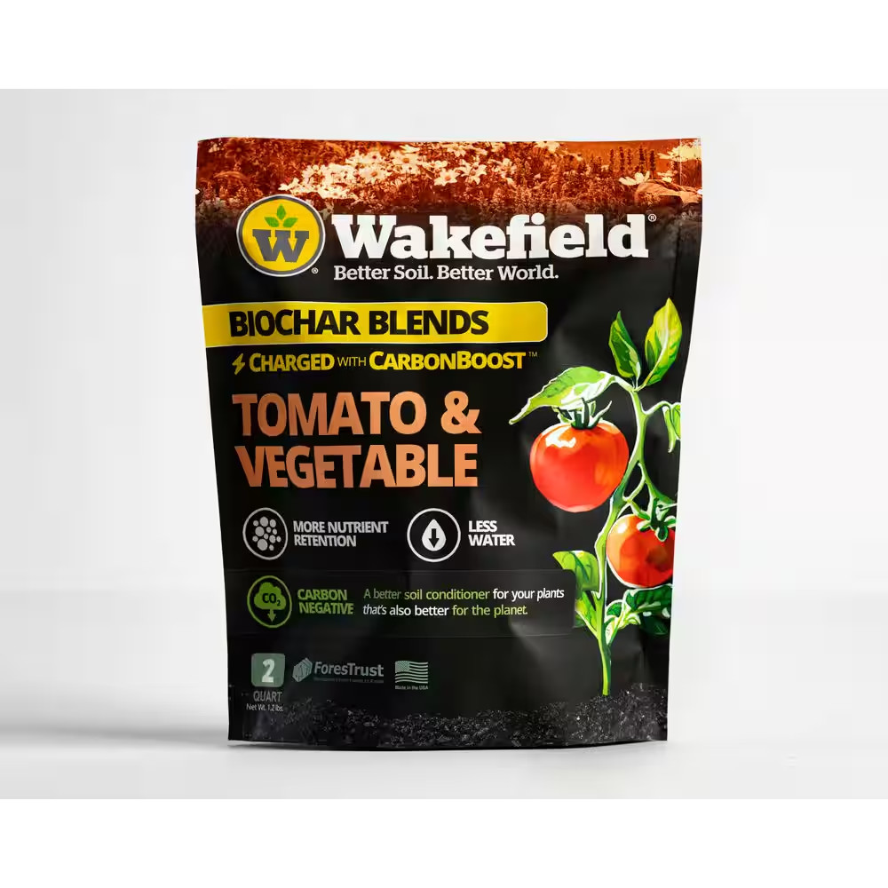 Biochar Blend with Carbonboostfor Tomatoes and Vegetables, Soil Amendment-2 Qt.