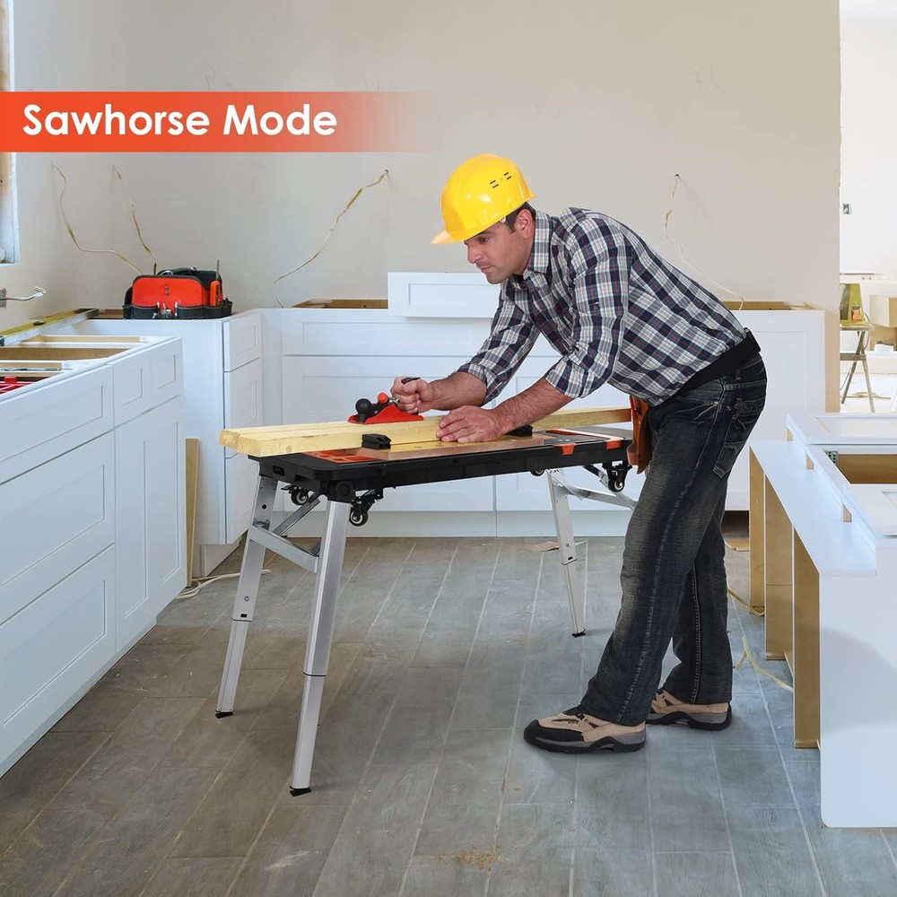 Multifunctional Folding Work Table, 7 in 1 Work Benches for Garage