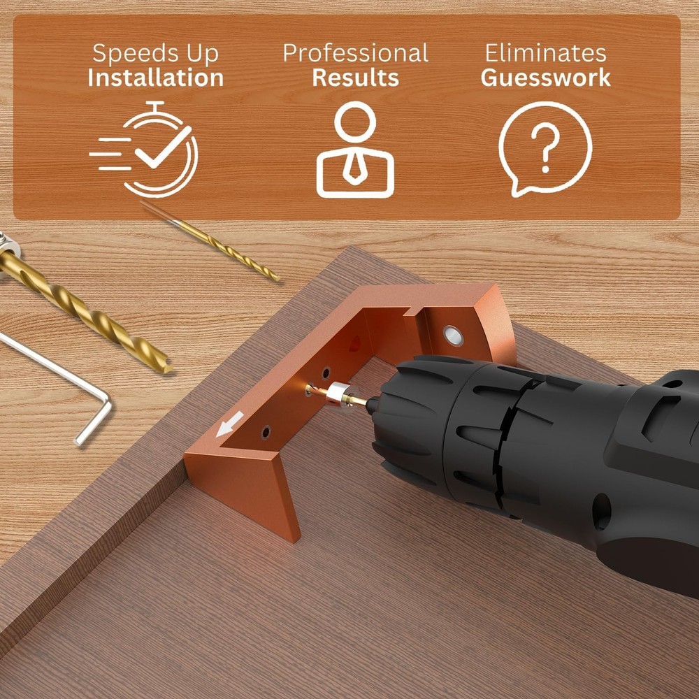 Undermount Drilling Guide - Durable Aluminum Drill Angle Guide w/Steel Insert...