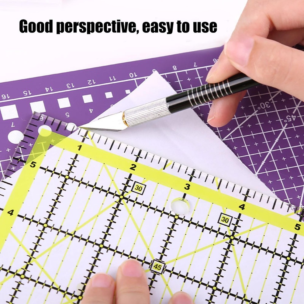 KIIFENG Quilting Ruler 2Sets Acrylics Quilting Ruler Set Square Patchwork Ruler