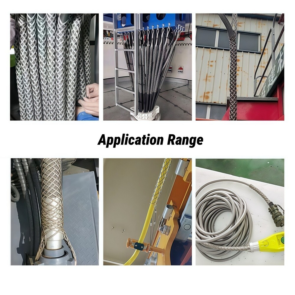 1/2" Cable Pulling Grip Mesh Sock Galvanized Steel Wire Traction Net Sleeve