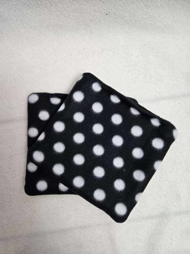 Fleece Cage Liner-White dot on black-Lofts-Cuddle Sacks-Beds-Pee Pads-Hidey
