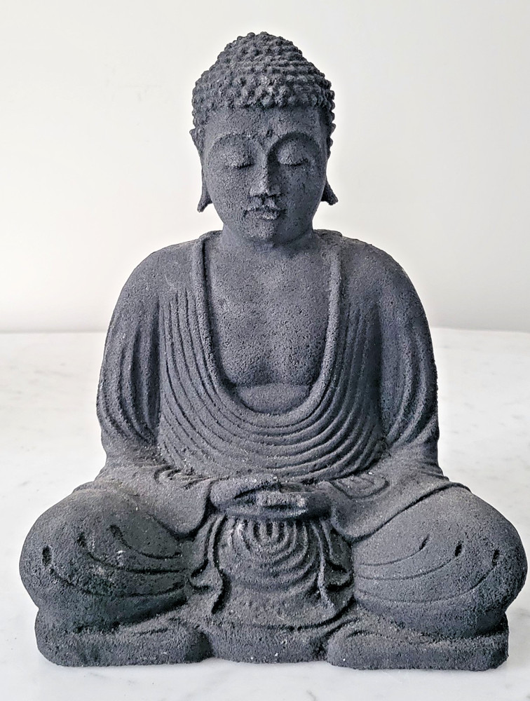 8.25" Tall Buddha Lava Stone Incense Holder - Pair