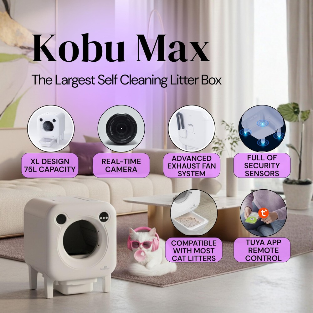 Nikomart Automatic Litter Box 75L Extra Large Capacity for Multiple Cats Sel