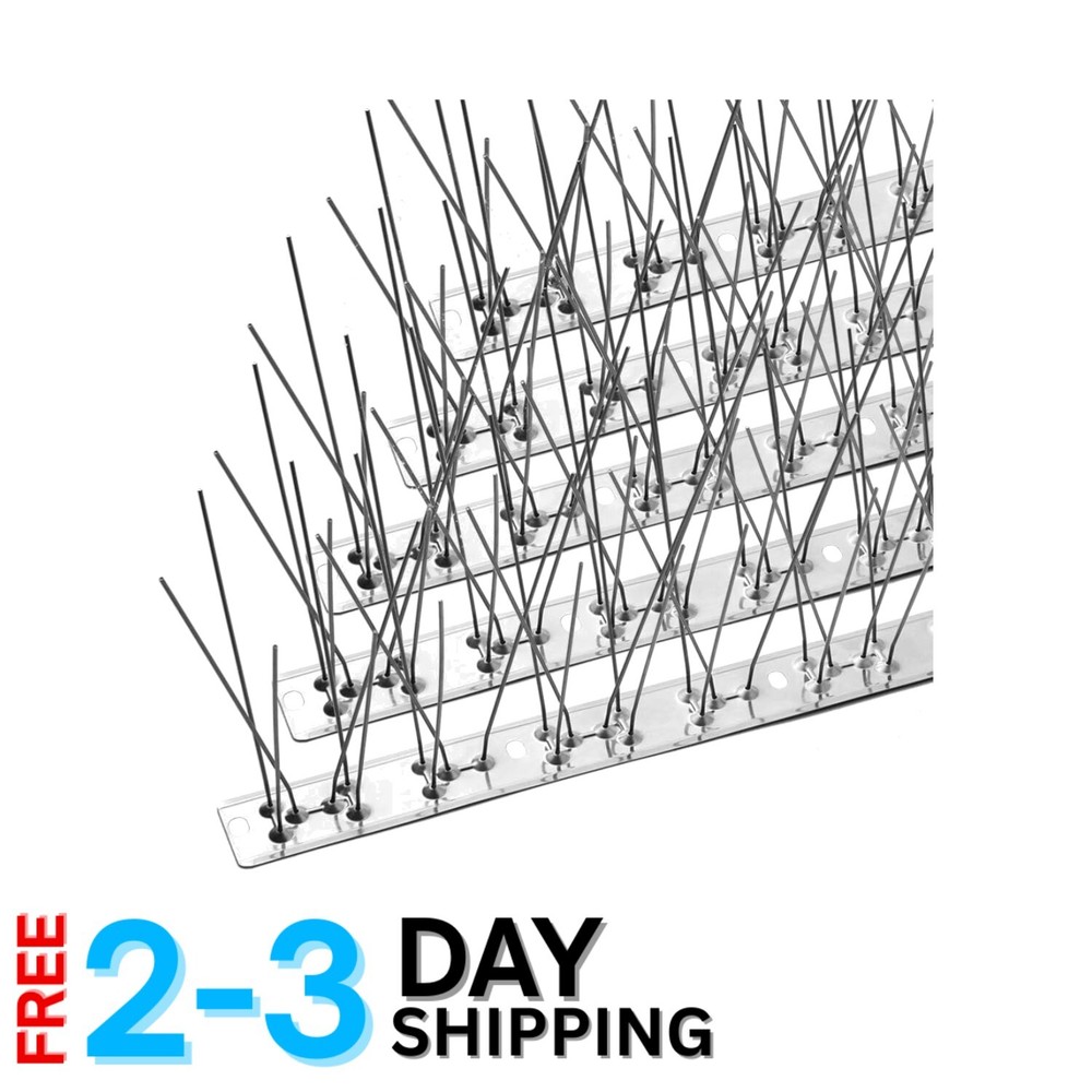 Versatile Stainless Steel Bird Spikes - 10.2ft Coverage for Pigeons and Crows