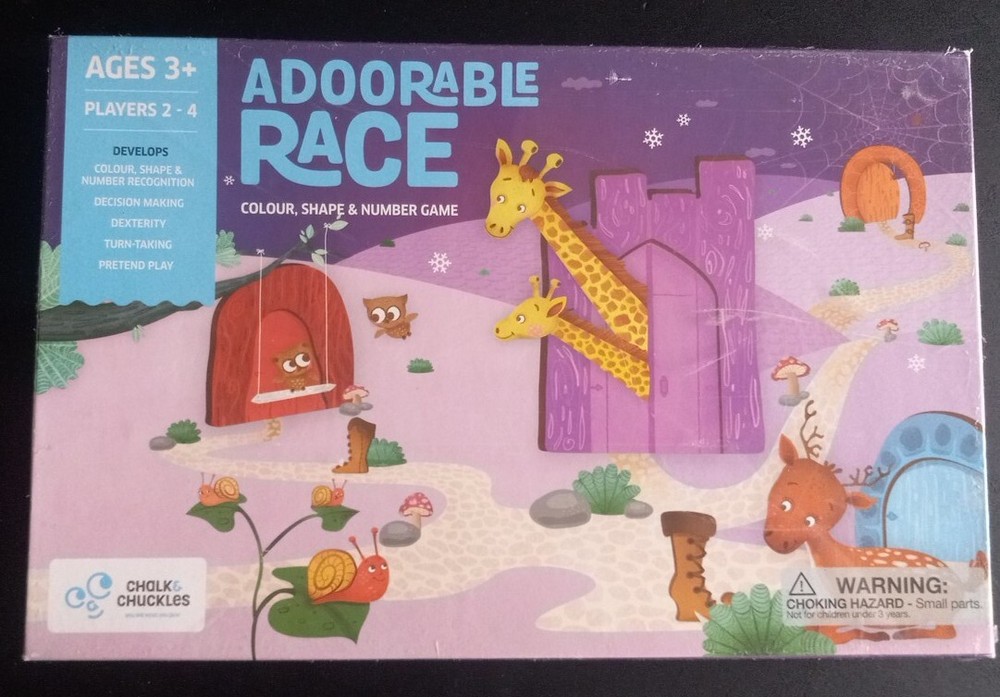 NEW Chalk & Chuckles Adoorable Race Colour Shape & Numbers Educational Game