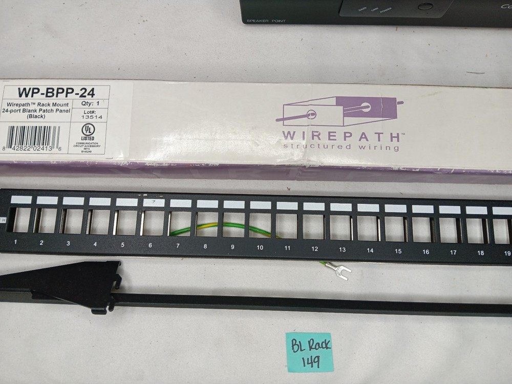 Wirepath WP-BPP-24 Rack Mount 24 Port Blank Patch Panel Black