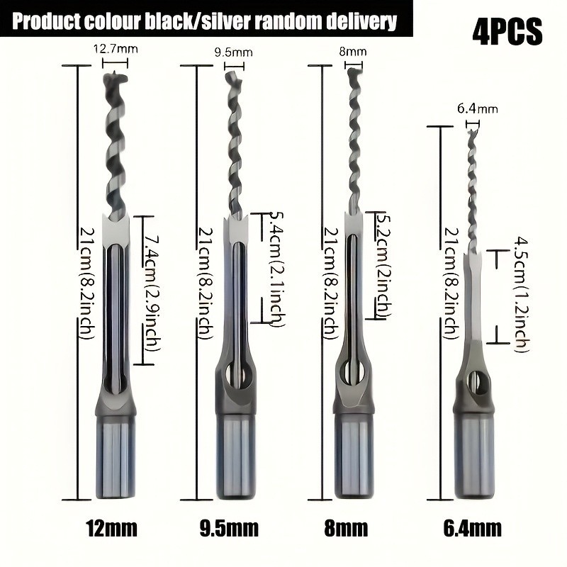 Woodworking Square Hole Drill Bit Set - Durable for Wood Drilling Projects