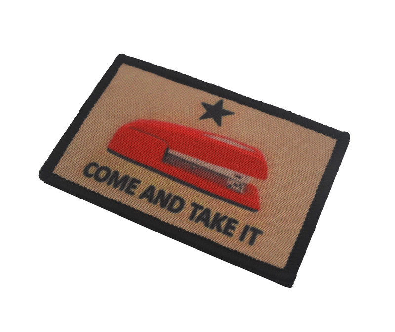 COME AND TAKE IT TEXAS STAPLER 3D BADGE EMBROIDERED HOOK LOOP PATCH /01