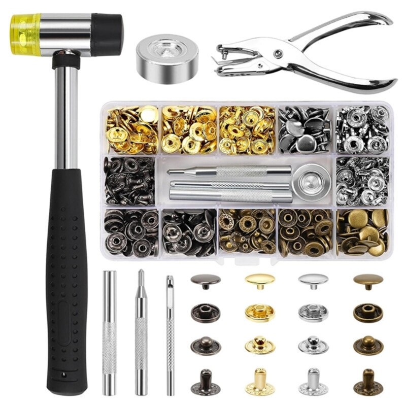 12.5mm Leather Fasteners Press Studs with Install Tools for Leather Craft