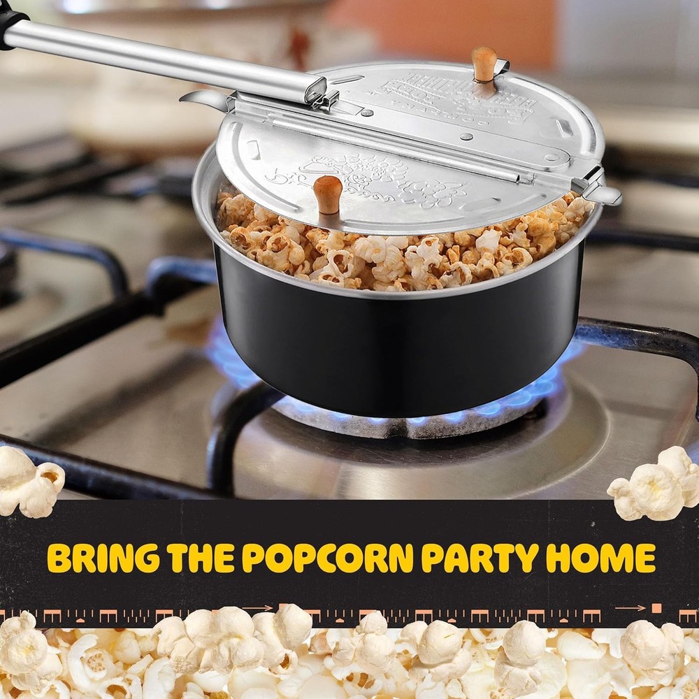 Campfire Popcorn Popper - Old Fashioned Popcorn Maker with Telescoping Handle...