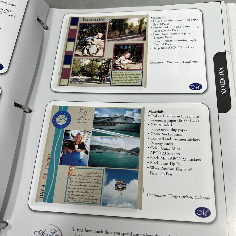 Notebook Full - Creative Memories Page Patterns Idea Booklets Plus Border Papers