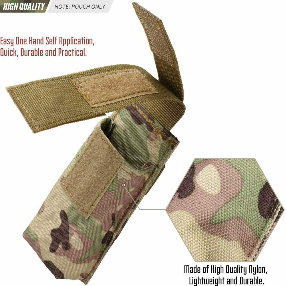 Tactical Molle Multitool Folding Knife Sheath Pouch Flashlight Holder Holster