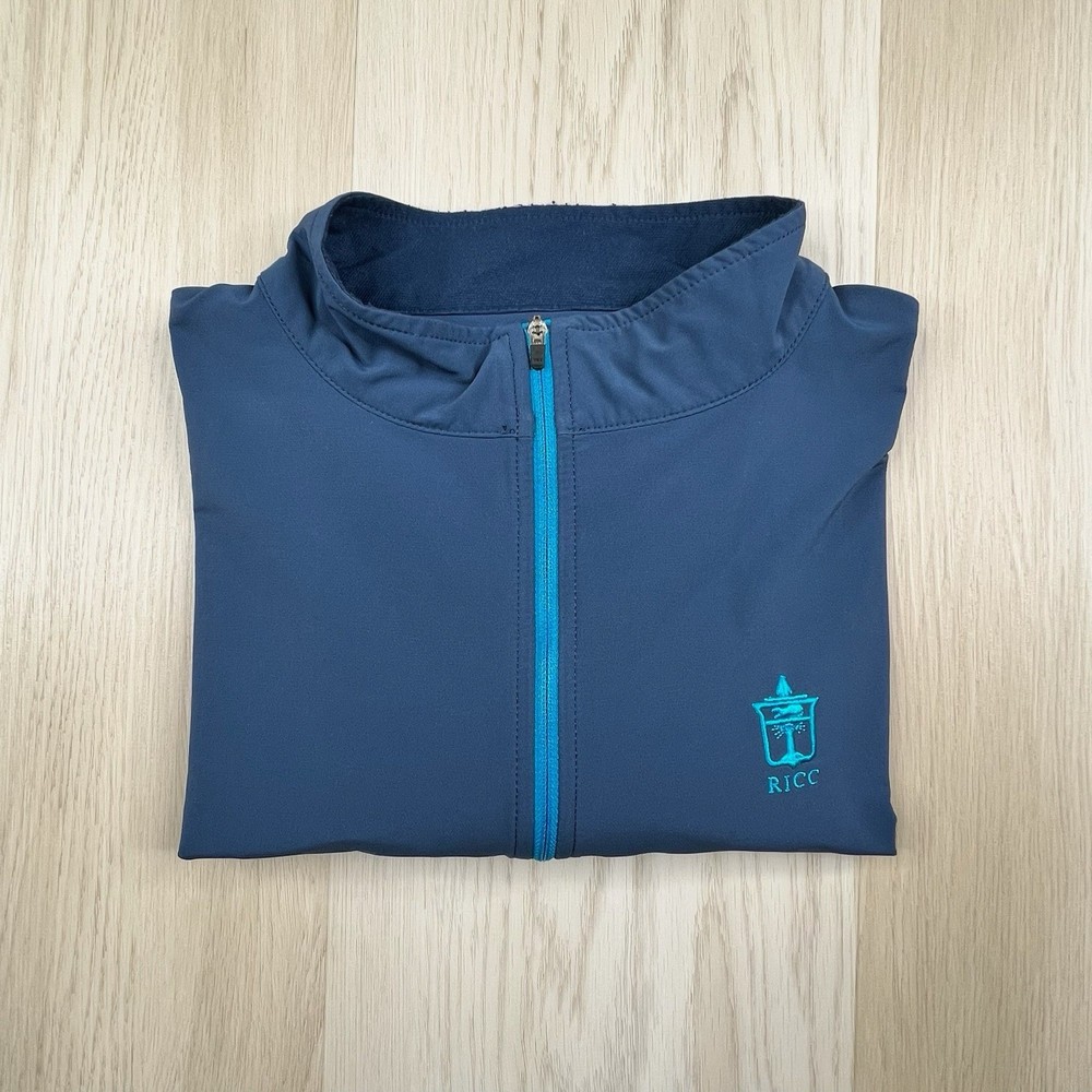 Peter Millar Wind 1/4 Zip Pullover Men’s Size L Large Blue RICC Logo