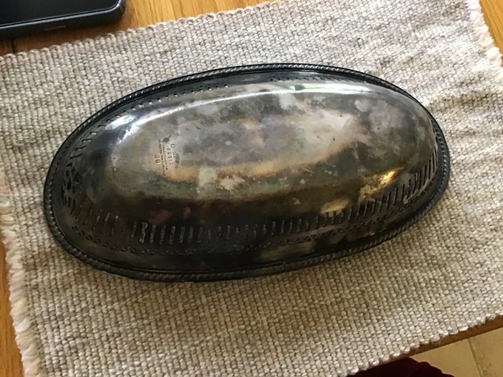 international silver co bread bowl 12" silver plated