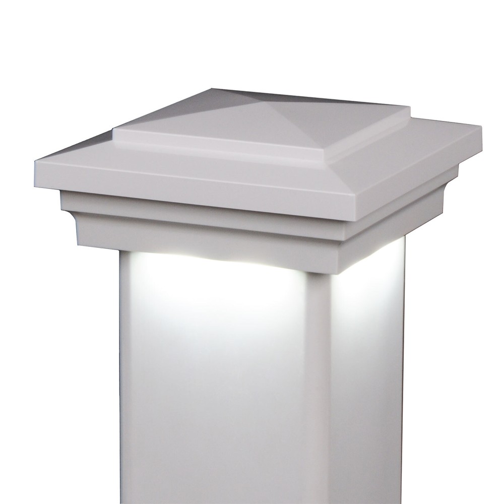 5" Sq. Cape May Downward Low Voltage LED Lighted Post Caps-Khaki