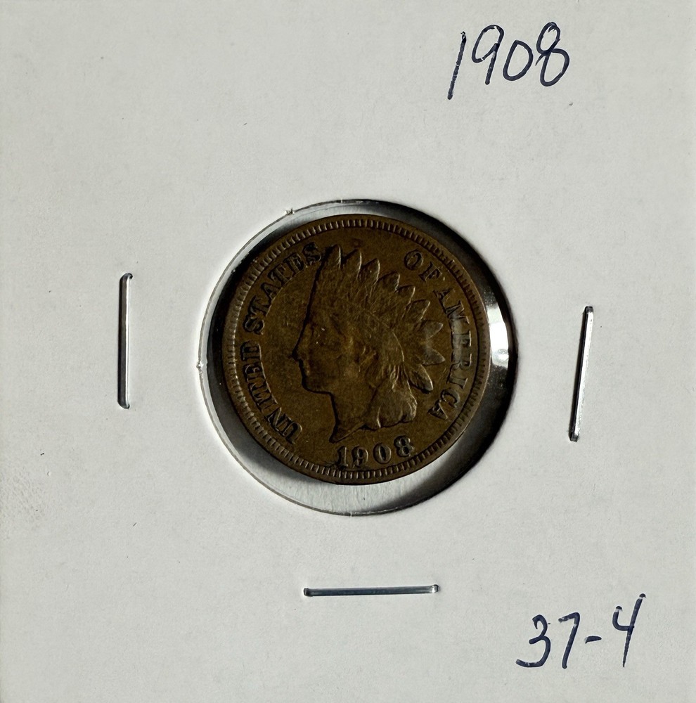 1908 Indian Head Cent Penny - (37-4)