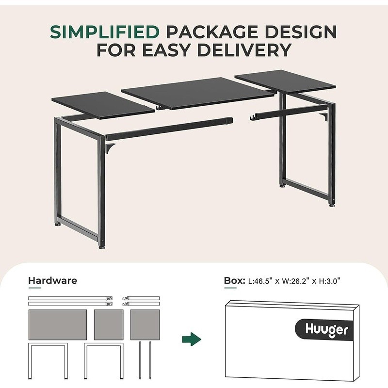 Spacious Modern Desk Home Office Gaming Study Durable Sturdy Workspace New