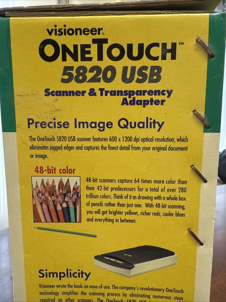 Genuine NEW Open Box Visioneer OneTouch 5820 USB Scanner