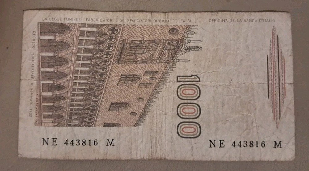 1982 Italy 1000 Lire Note