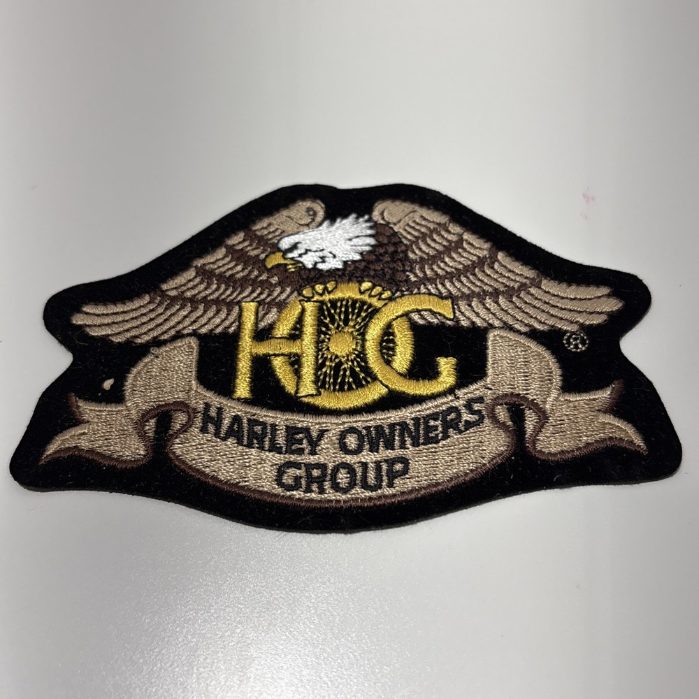 HOG HARLEY DAVIDSON OWNERS GROUP 5x3 Eagle Motorcycle Emblem Patch Gold Black