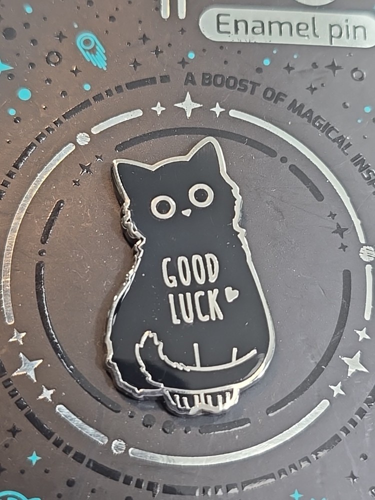 Good Luck Black Cat Lapel Pin