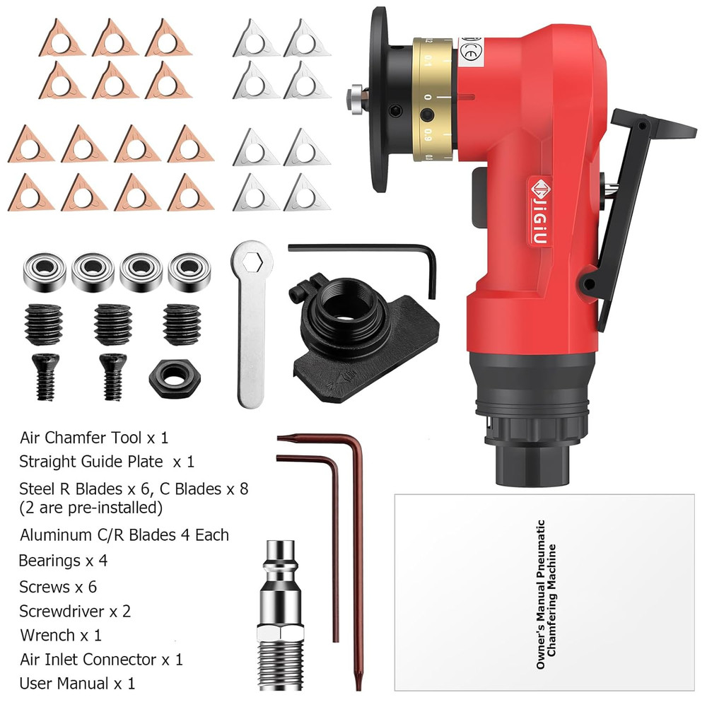 Upgraded Air Chamfer Tool with Straight Guide Plate Mini Pneumatic Chamfering Ma