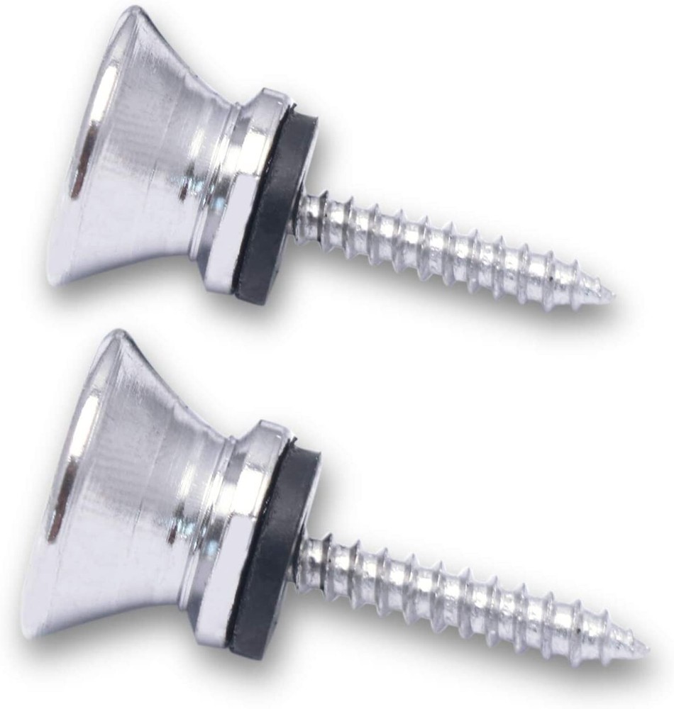 Guitar Strap Button Locks Quick Release Security Retainer Anti-Rust Metal Silver