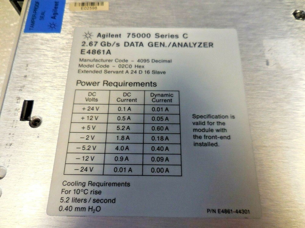 Agilent/ HP E4861A Data Generator/ Analyzer Module (7500 Series C, 2.67 Gb/s)