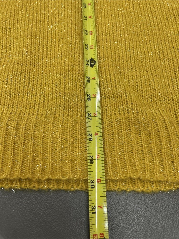 Superdown Women Yellow Pullover Sparkly Sweater Long Medium NWT