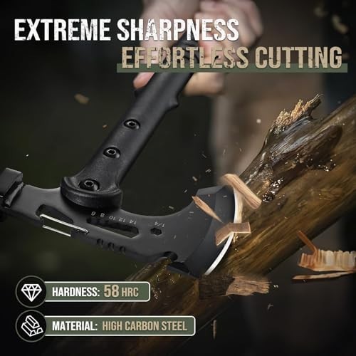 Multi-Functional Camping Axe with Sheath, Sharp Tactical Hatchet & Bottle Opener