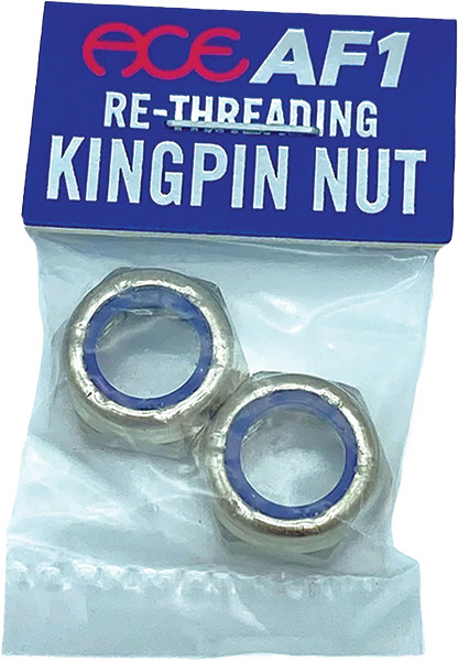 ACE RE-THREADING KINGPIN NUTS 2/PK SILVER