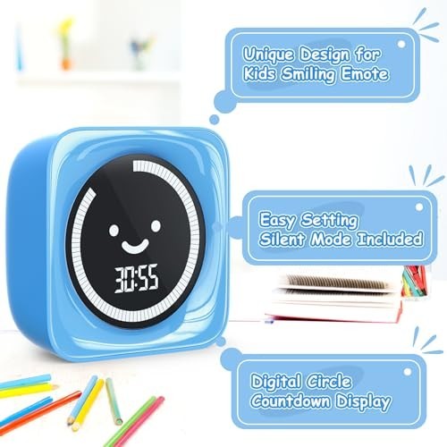 Cute Digital Visual Timer for Kids - 99 Minute Countdown & Count Up Timer, 2-Pac